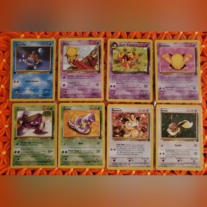 Vintage Pokémon Team Rocket WOTC Lot of 8 Cards First Edition Squirtle & Grimer